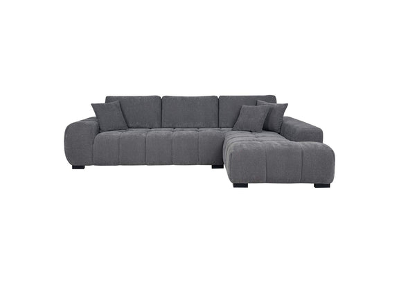 509965 Octavia Upholstered Sectional Chaise Sofa Charcoal Grey