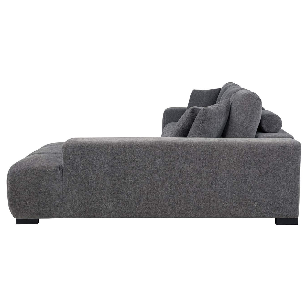 509965 Octavia Upholstered Sectional Chaise Sofa Charcoal Grey