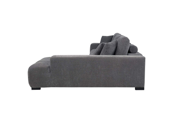 509965 Octavia Upholstered Sectional Chaise Sofa Charcoal Grey