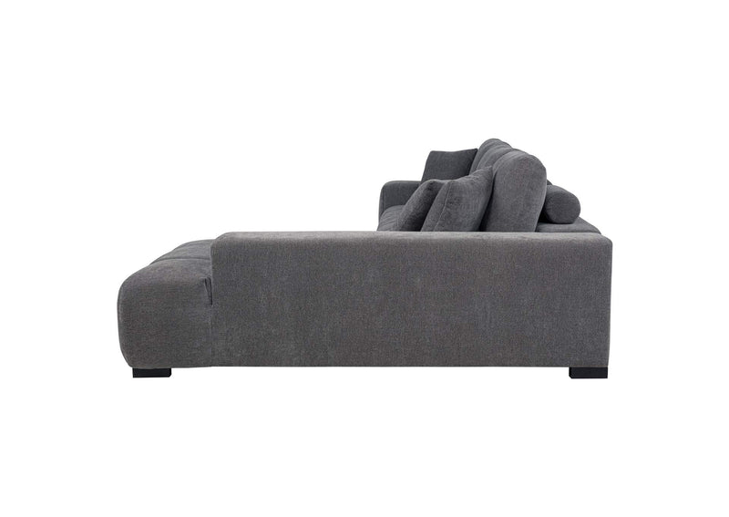 509965 Octavia Upholstered Sectional Chaise Sofa Charcoal Grey