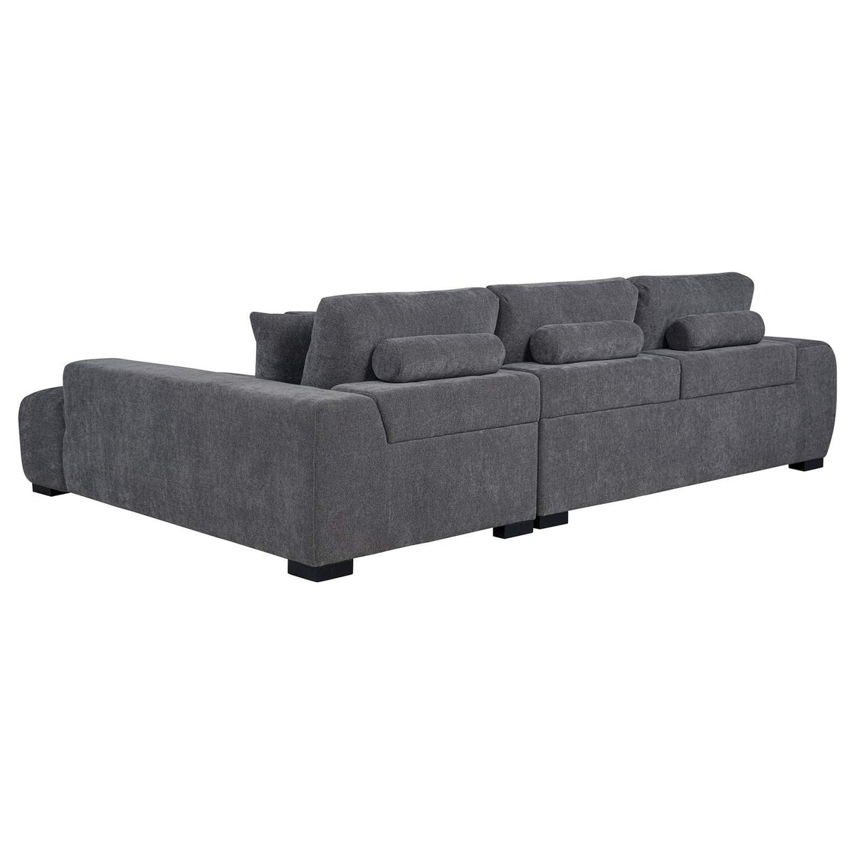 509965 Octavia Upholstered Sectional Chaise Sofa Charcoal Grey