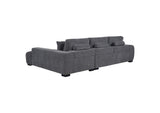 509965 Octavia Upholstered Sectional Chaise Sofa Charcoal Grey