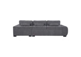 509965 Octavia Upholstered Sectional Chaise Sofa Charcoal Grey