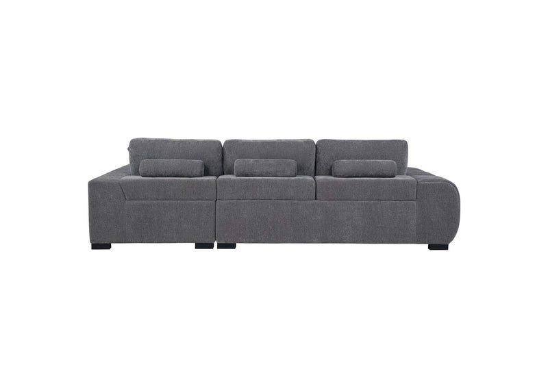 509965 Octavia Upholstered Sectional Chaise Sofa Charcoal Grey