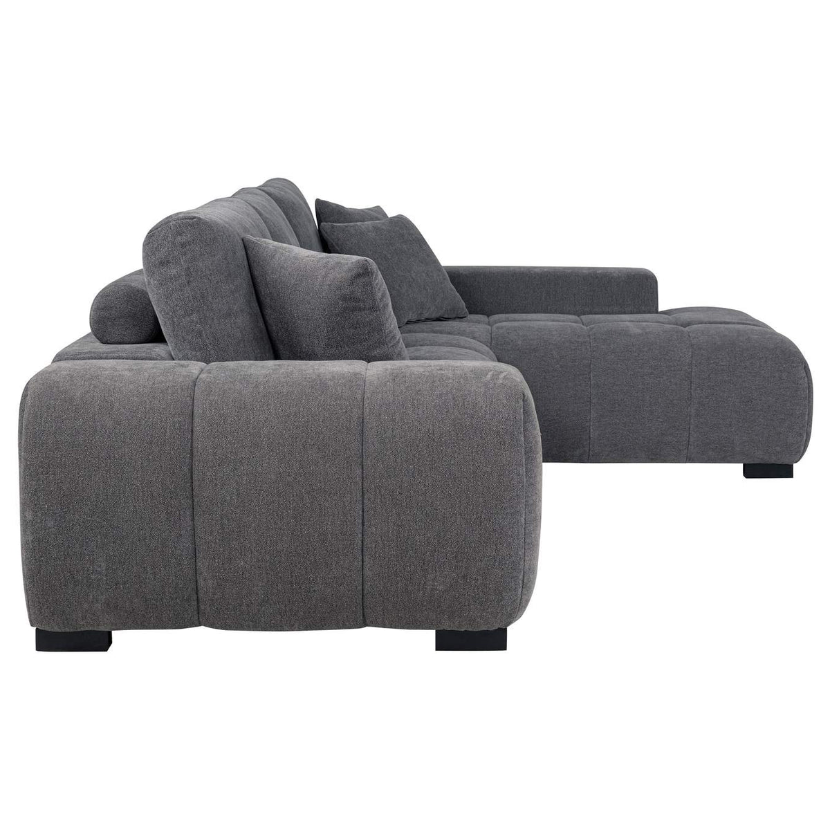 509965 Octavia Upholstered Sectional Chaise Sofa Charcoal Grey