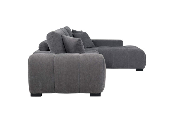 509965 Octavia Upholstered Sectional Chaise Sofa Charcoal Grey