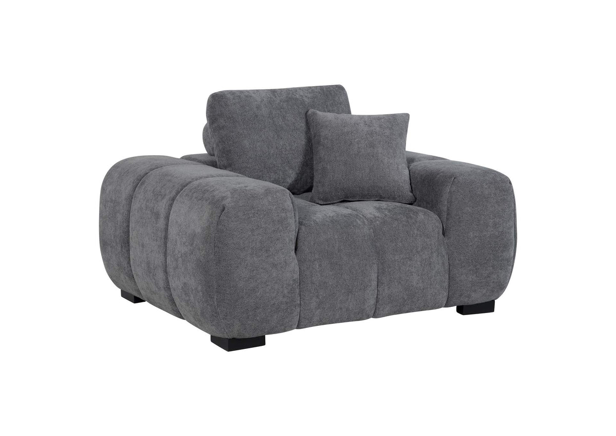 509967 Octavia Upholstered Track Arm Accent Chair Charcoal Grey