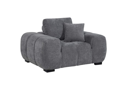 509967 Octavia Upholstered Track Arm Accent Chair Charcoal Grey