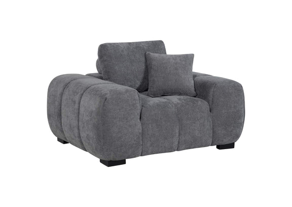 509967 Octavia Upholstered Track Arm Accent Chair Charcoal Grey