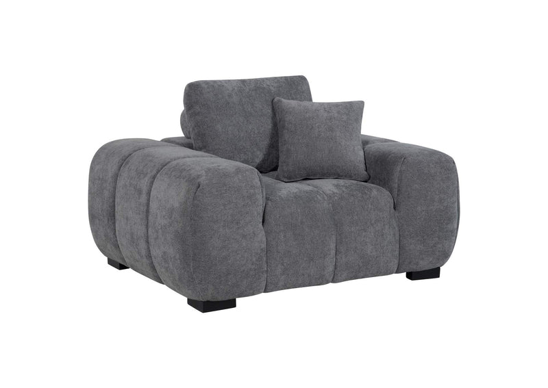 509967 Octavia Upholstered Track Arm Accent Chair Charcoal Grey