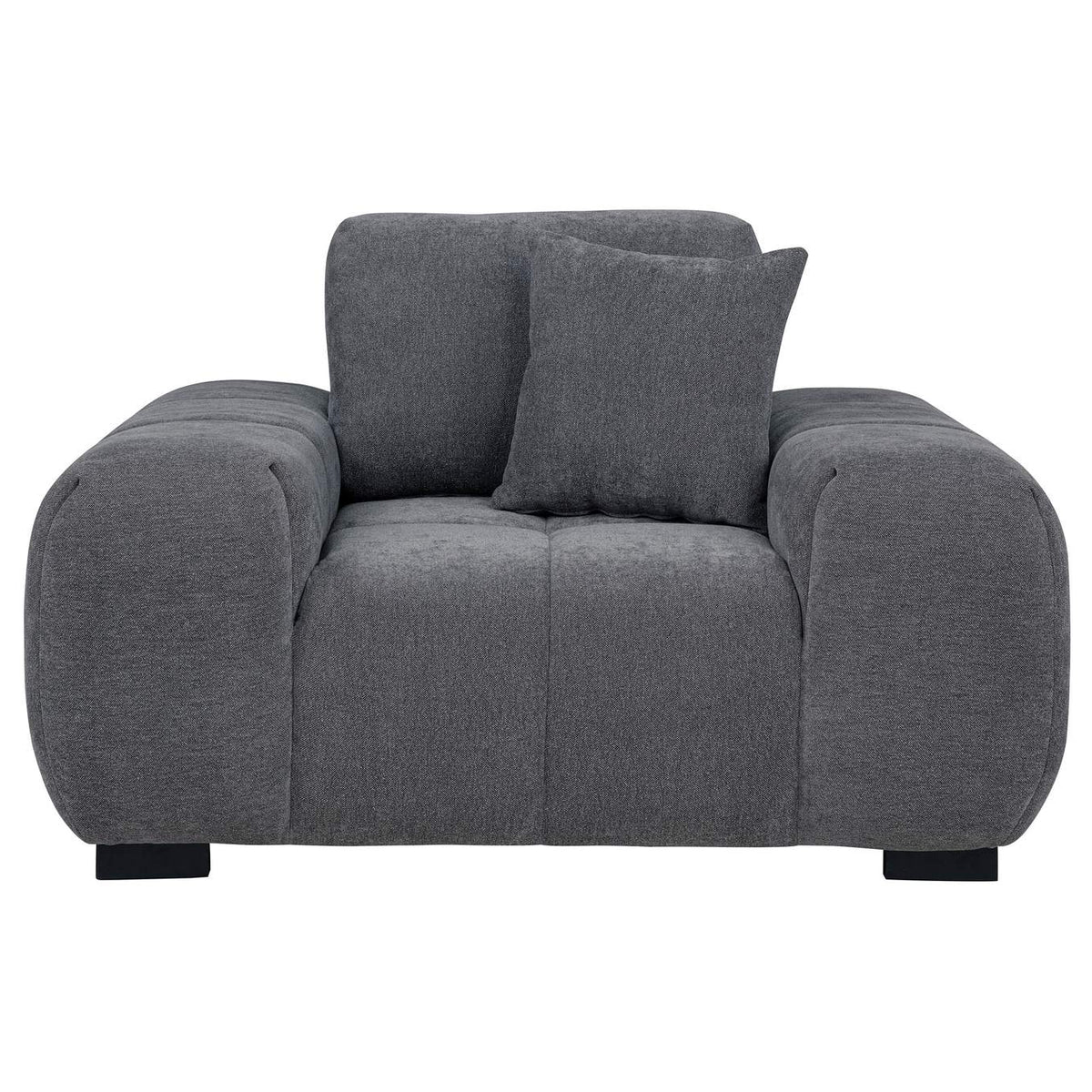 509967 Octavia Upholstered Track Arm Accent Chair Charcoal Grey