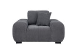 509967 Octavia Upholstered Track Arm Accent Chair Charcoal Grey