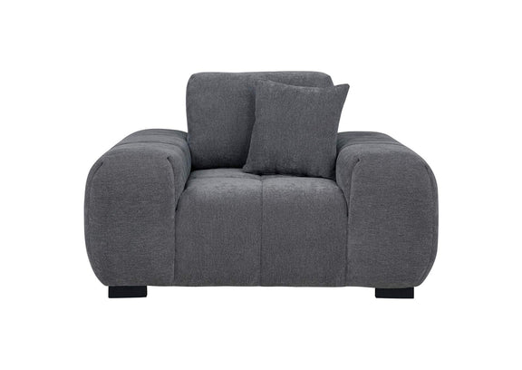 509967 Octavia Upholstered Track Arm Accent Chair Charcoal Grey