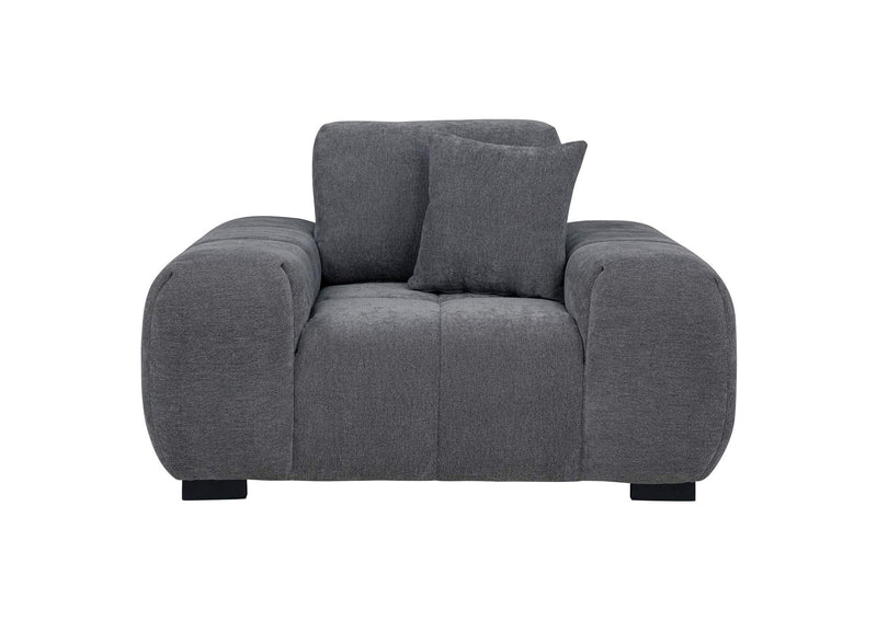 509967 Octavia Upholstered Track Arm Accent Chair Charcoal Grey