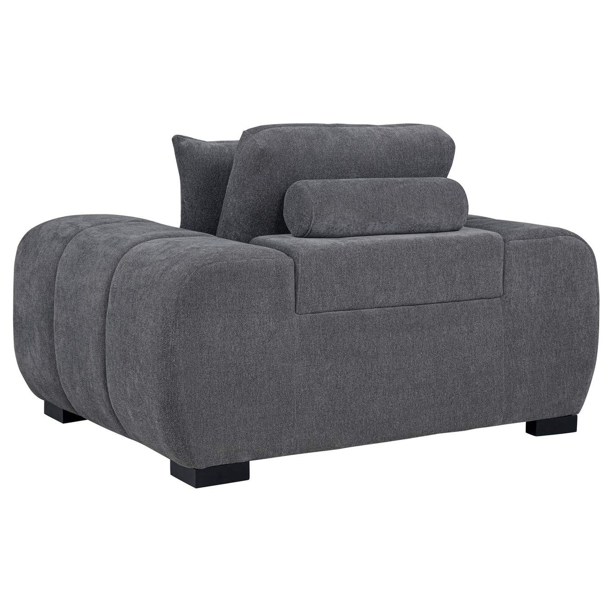 509967 Octavia Upholstered Track Arm Accent Chair Charcoal Grey