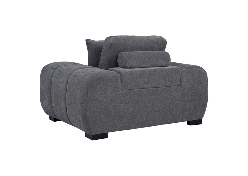 509967 Octavia Upholstered Track Arm Accent Chair Charcoal Grey
