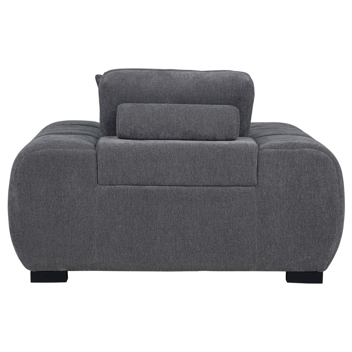 509967 Octavia Upholstered Track Arm Accent Chair Charcoal Grey