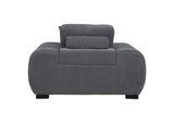 509967 Octavia Upholstered Track Arm Accent Chair Charcoal Grey