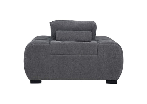 509967 Octavia Upholstered Track Arm Accent Chair Charcoal Grey