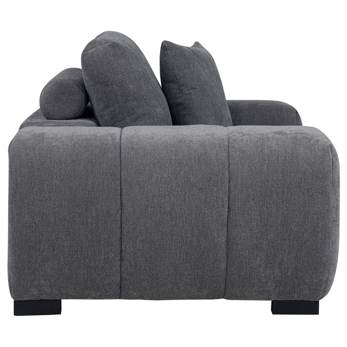 509967 Octavia Upholstered Track Arm Accent Chair Charcoal Grey