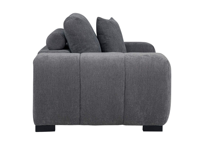 509967 Octavia Upholstered Track Arm Accent Chair Charcoal Grey
