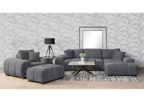 509967 Octavia Upholstered Track Arm Accent Chair Charcoal Grey