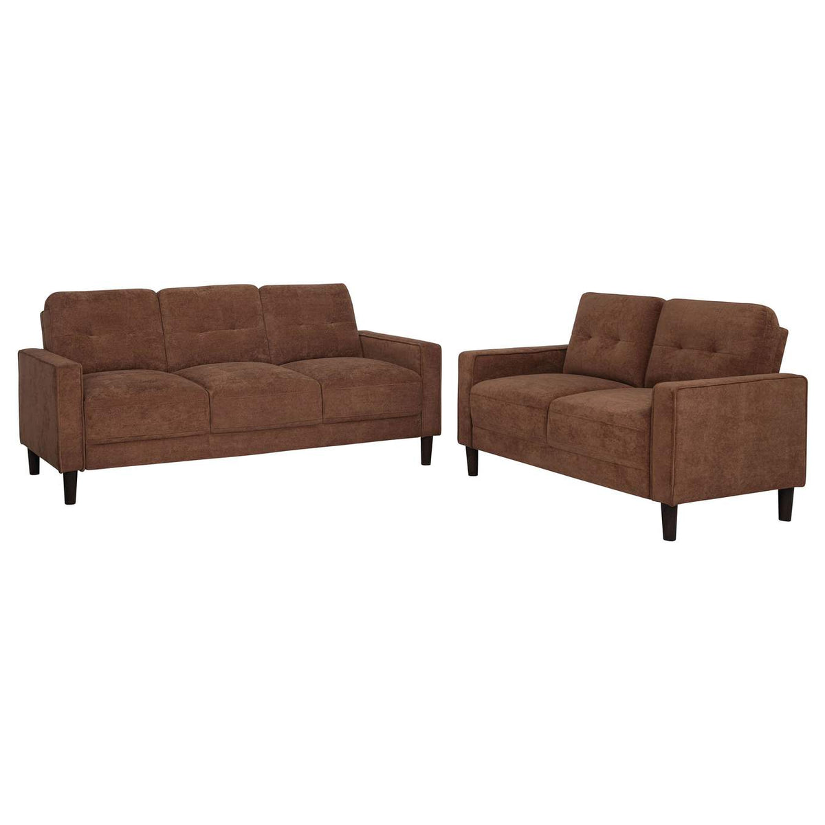 509971-S2 Bowen II 2-piece Fabric Upholstered Track Arm Sofa Set Rust