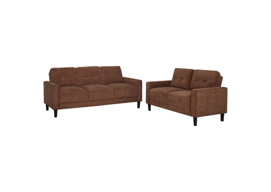 509971-S2 Bowen II 2-piece Fabric Upholstered Track Arm Sofa Set Rust