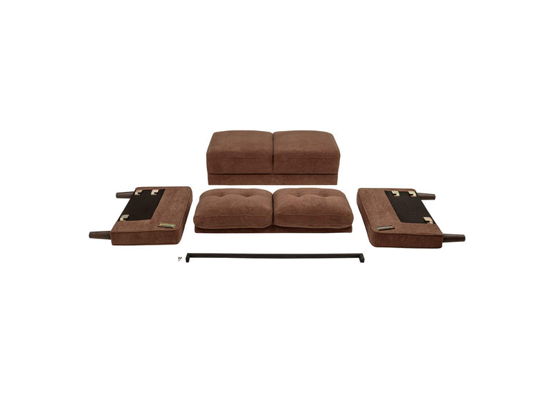 509971-S2 Bowen II 2-piece Fabric Upholstered Track Arm Sofa Set Rust