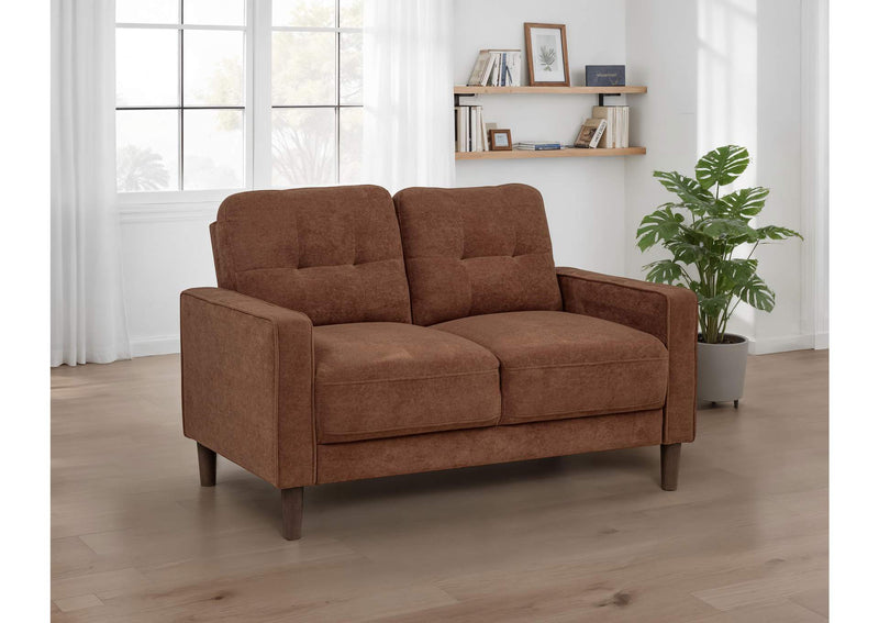 509972 Bowen II Fabric Upholstered Track Arm Loveseat Rust