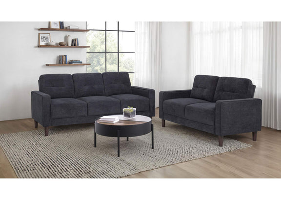 509981-S2 Bowen II 2-piece Upholstered Track Arm Sofa Set Steel Grey