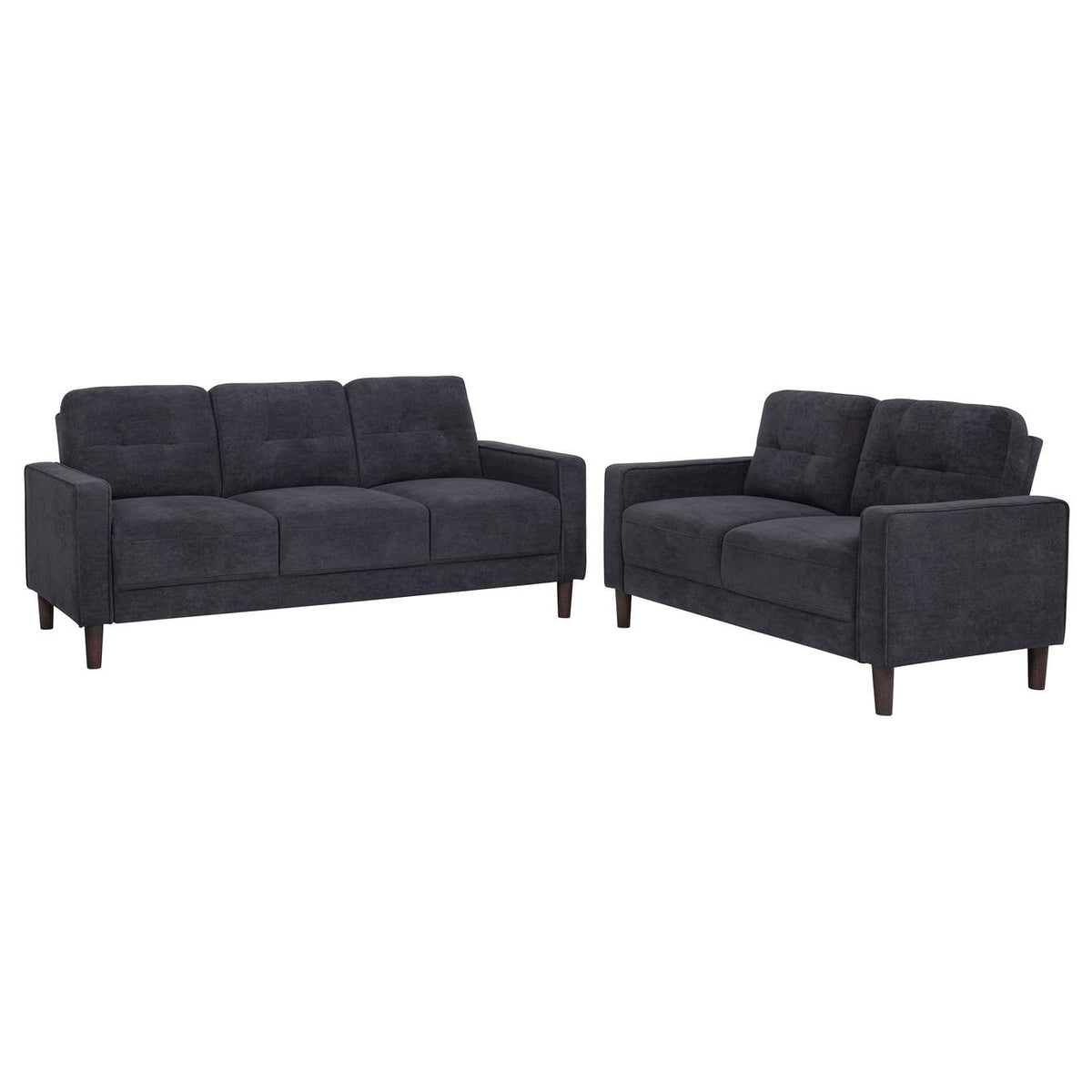 509981-S2 Bowen II 2-piece Upholstered Track Arm Sofa Set Steel Grey