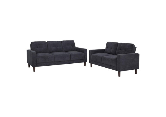 509981-S2 Bowen II 2-piece Upholstered Track Arm Sofa Set Steel Grey