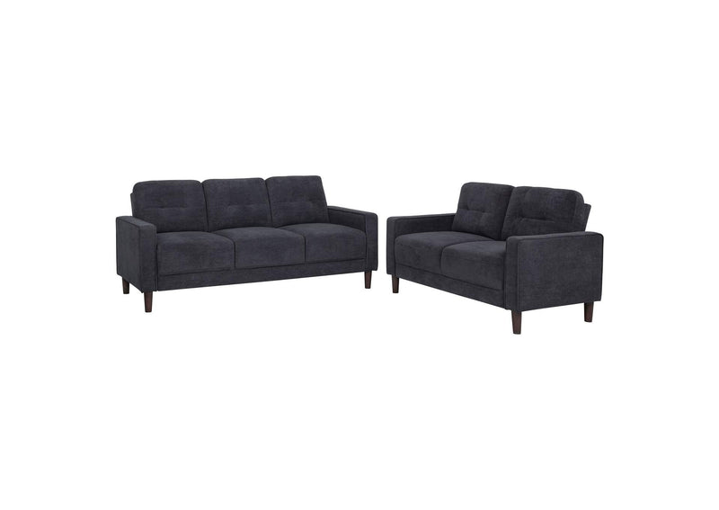 509981-S2 Bowen II 2-piece Upholstered Track Arm Sofa Set Steel Grey