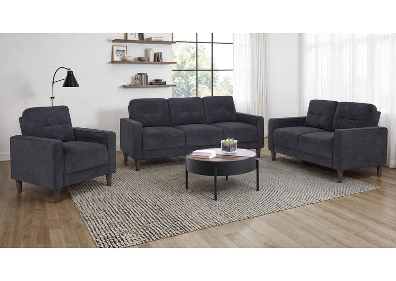 509981-S3 Bowen II 3-piece Upholstered Track Arm Sofa Set Steel Grey