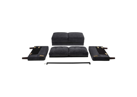 509981-S3 Bowen II 3-piece Upholstered Track Arm Sofa Set Steel Grey