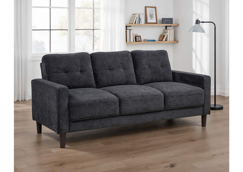 509981 Bowen II Fabric Upholstered Track Arm Sofa Steel Grey