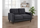509982 Bowen II Fabric Upholstered Track Arm Loveseat Steel Grey