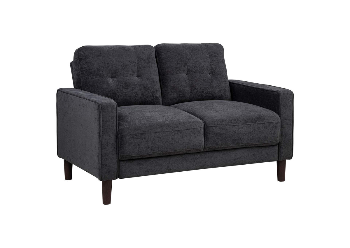 509982 Bowen II Fabric Upholstered Track Arm Loveseat Steel Grey