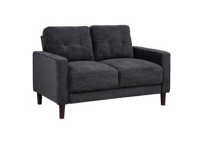 509982 Bowen II Fabric Upholstered Track Arm Loveseat Steel Grey