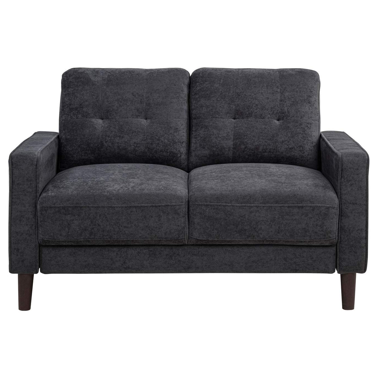 509982 Bowen II Fabric Upholstered Track Arm Loveseat Steel Grey