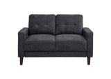 509982 Bowen II Fabric Upholstered Track Arm Loveseat Steel Grey