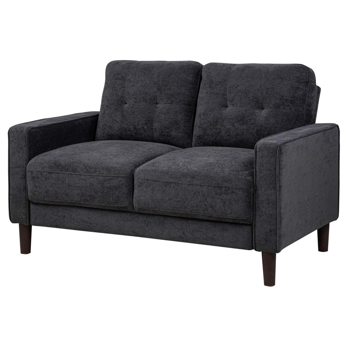 509982 Bowen II Fabric Upholstered Track Arm Loveseat Steel Grey