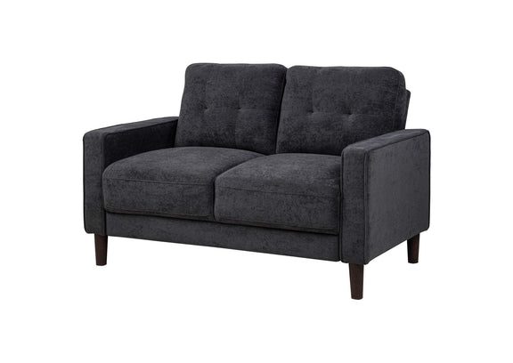 509982 Bowen II Fabric Upholstered Track Arm Loveseat Steel Grey