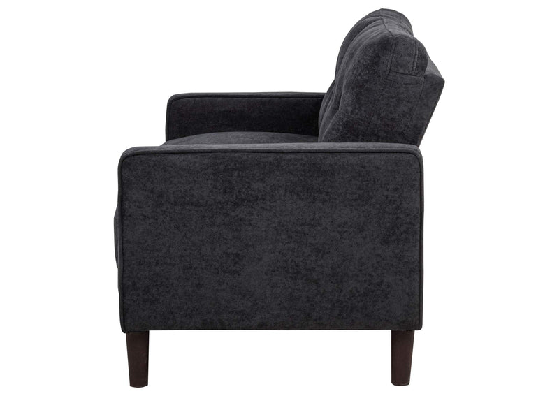 509982 Bowen II Fabric Upholstered Track Arm Loveseat Steel Grey