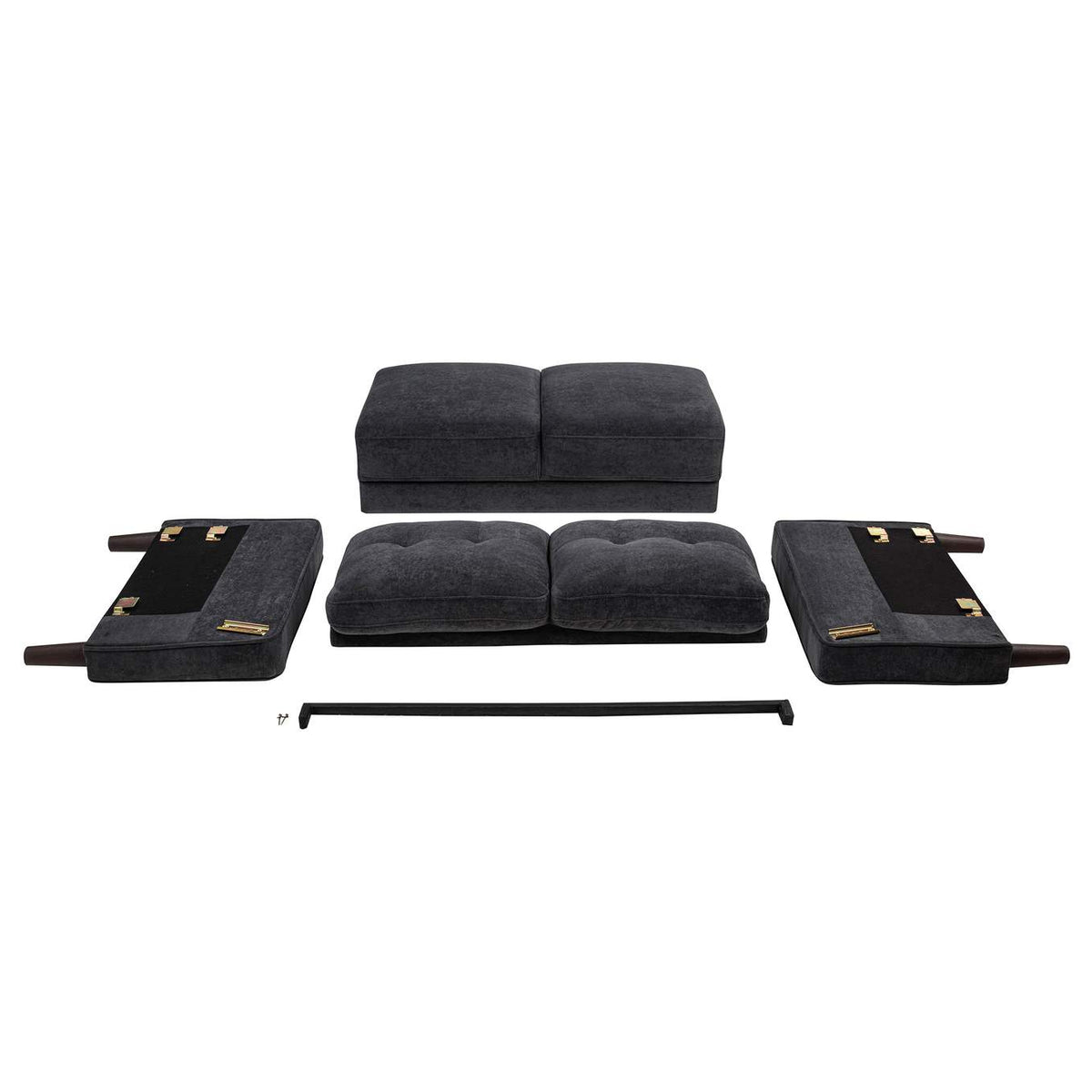509982 Bowen II Fabric Upholstered Track Arm Loveseat Steel Grey