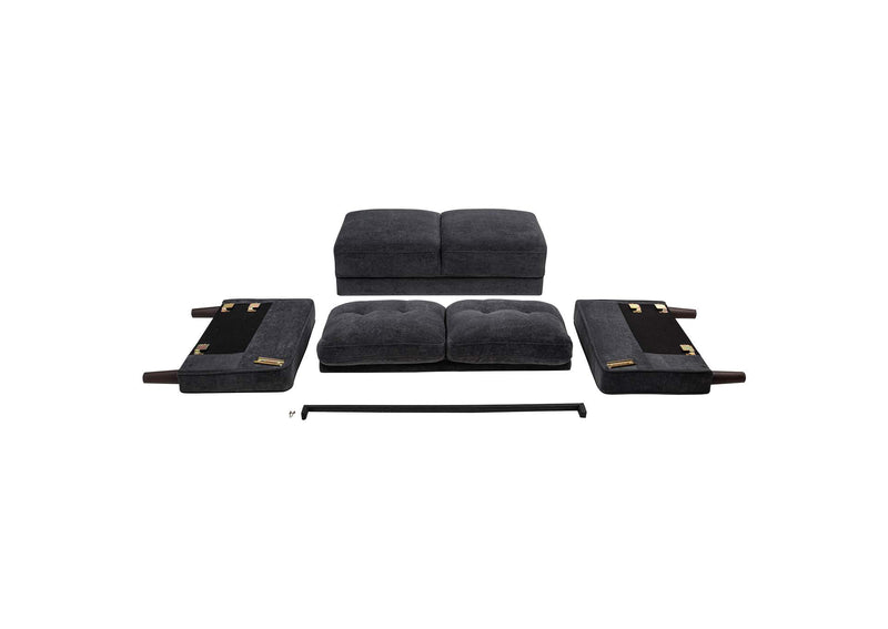 509982 Bowen II Fabric Upholstered Track Arm Loveseat Steel Grey