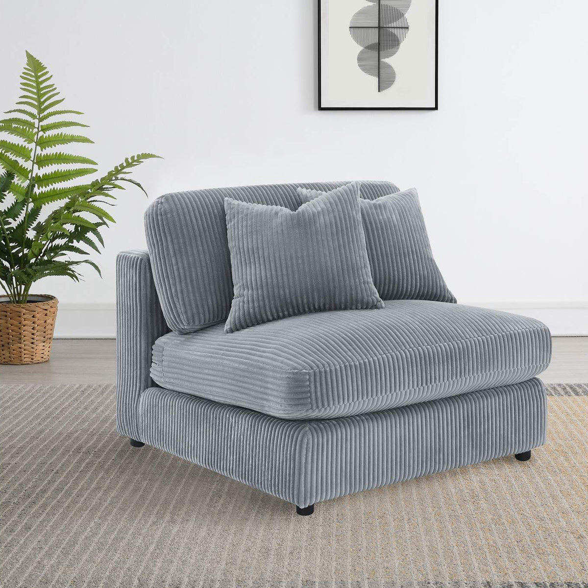 509997 Blaine Upholstered Armless Chair Fog