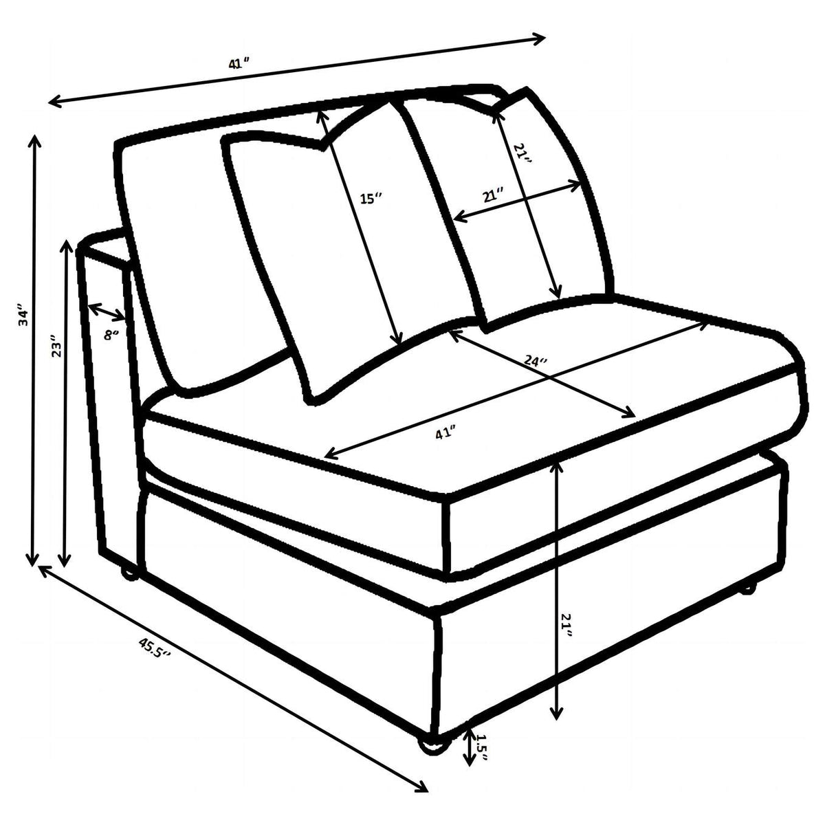 509997 Blaine Upholstered Armless Chair Fog