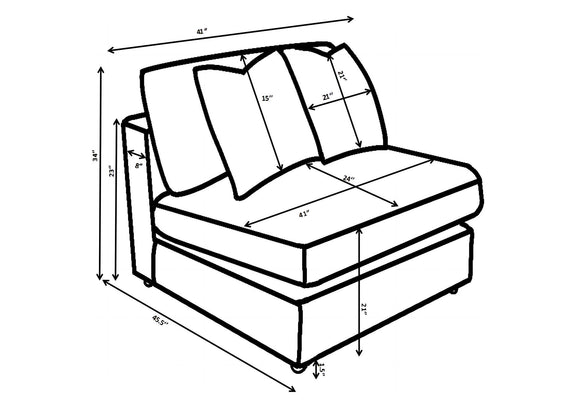 509997 Blaine Upholstered Armless Chair Fog